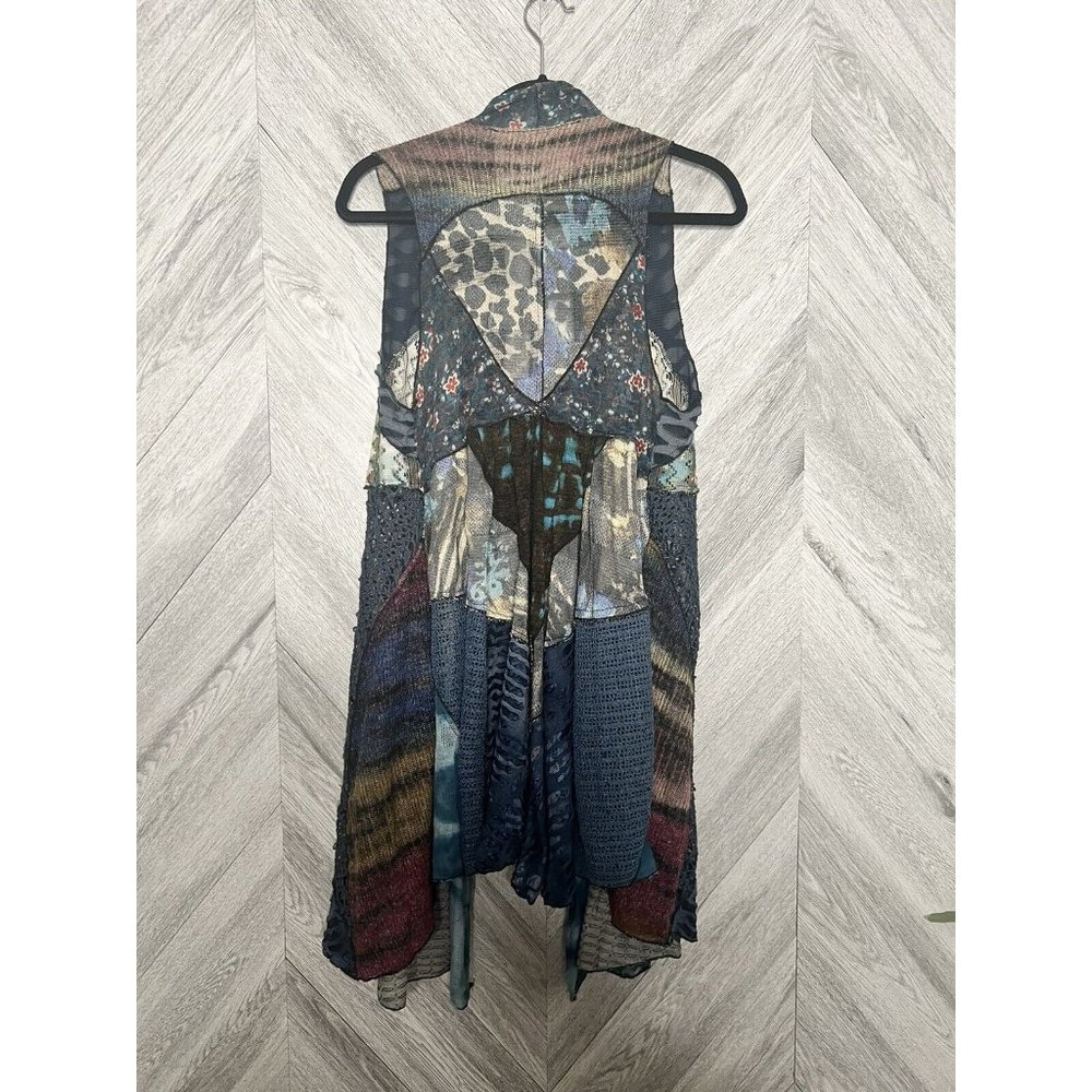 Soft Surroundings Multicolored Patch Mesh Vest Ca… - image 7